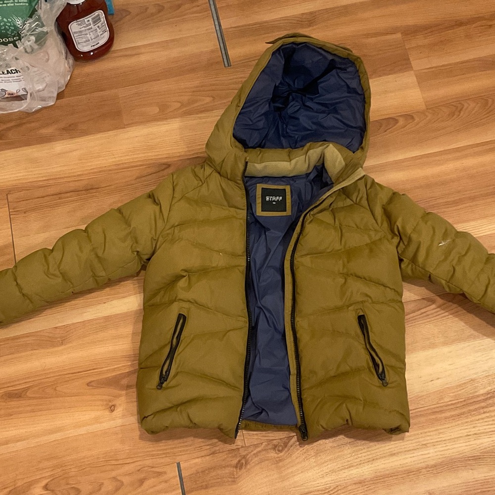 Kids Olive Green Puffer Jacket